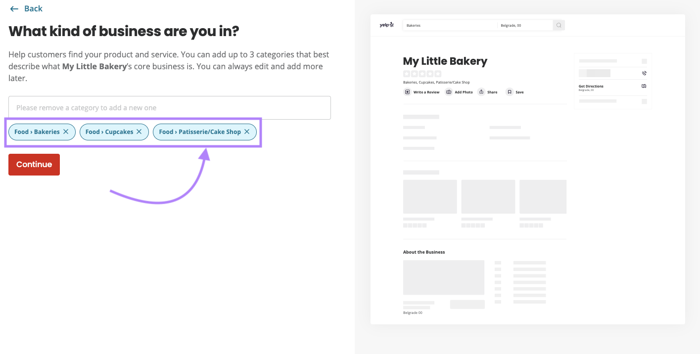 Business category tags are added.