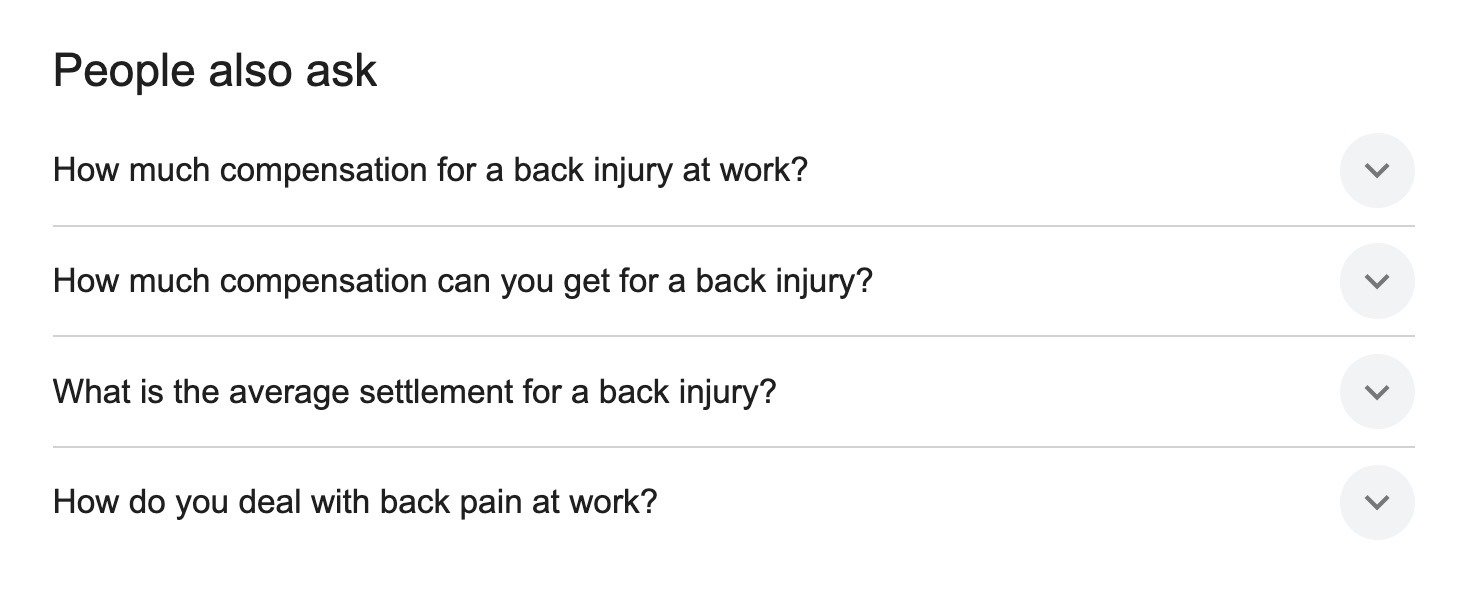 People Also Ask (PAA)" section on Google showing a list of frequently asked questions related to a seed term.