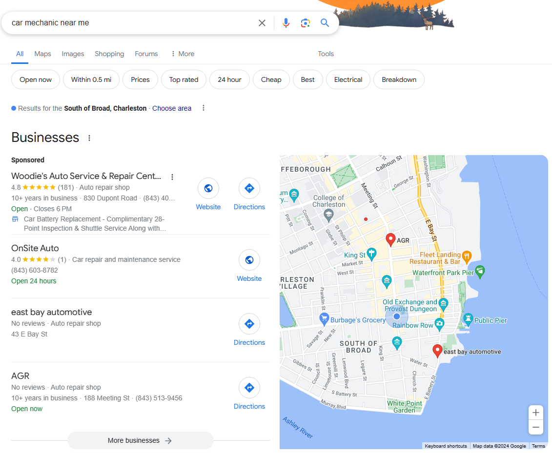 The Google Local Pack.