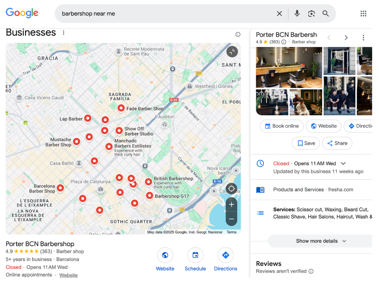 Barbershop near me search