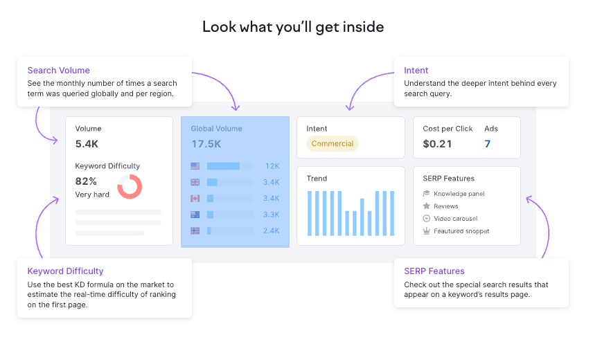 Keyword Overview Tool page