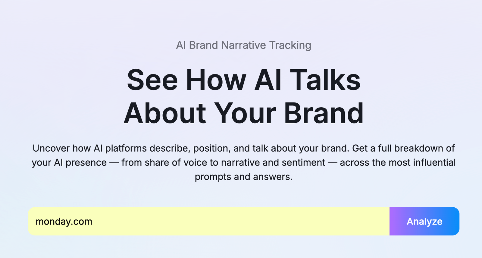 How to track AI share of voice with Semrush: Enter your domain