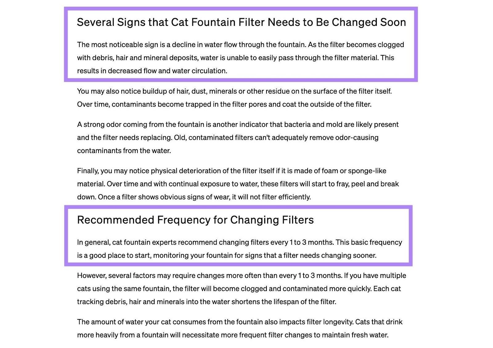 A blog post by Petlibro with the topics in the headings addressed immediately in the body text that follows.