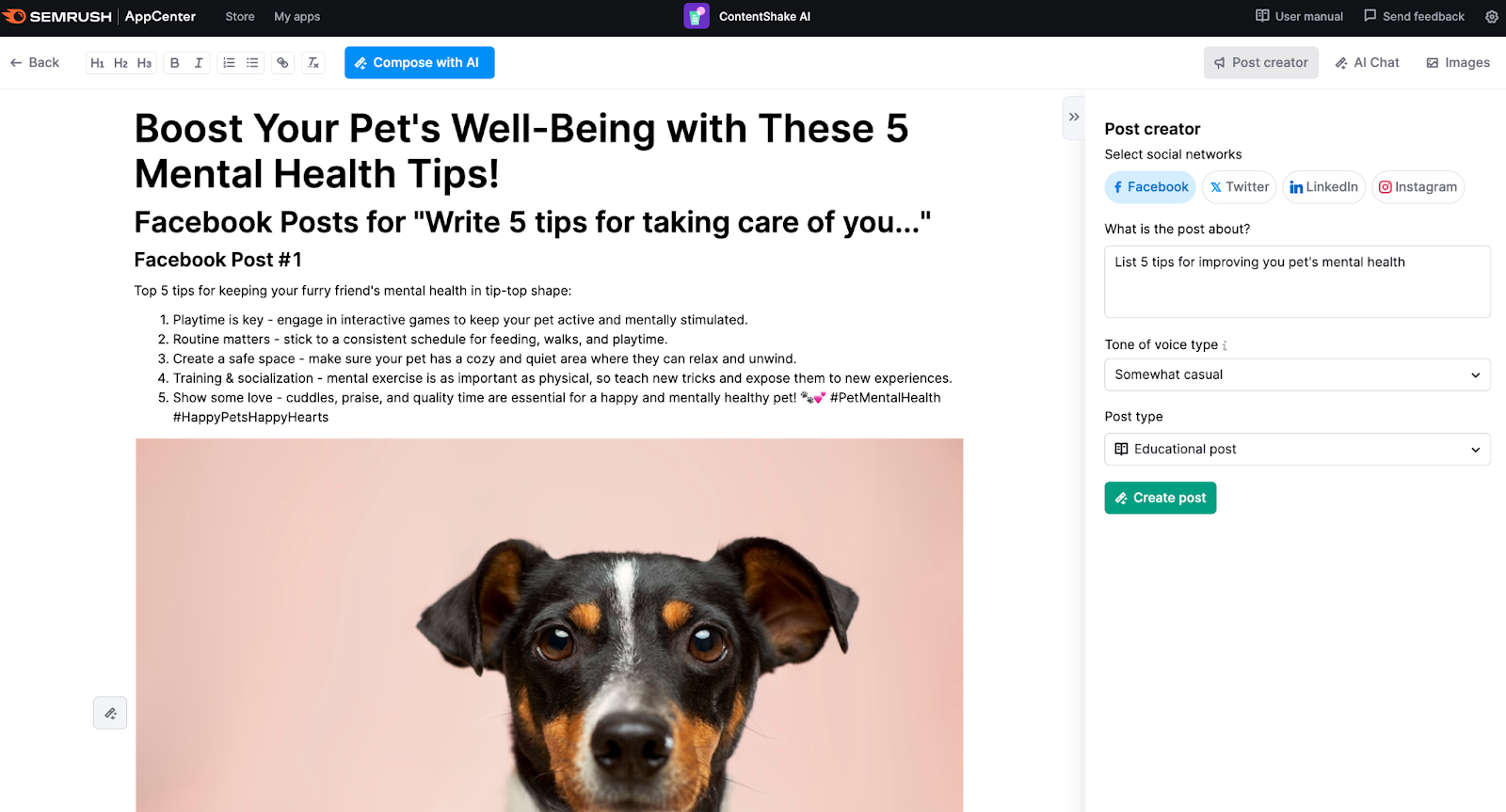 ContentShake AI: an AI social media tool for organic content creation