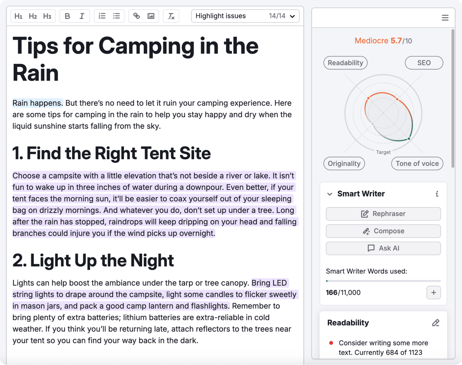 Create Original Content with Semrush