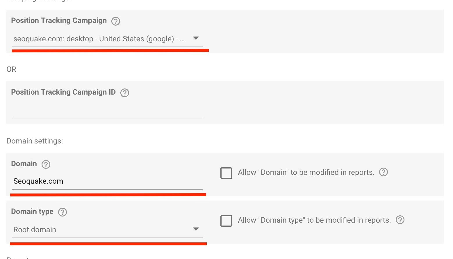 GDS connector parameters