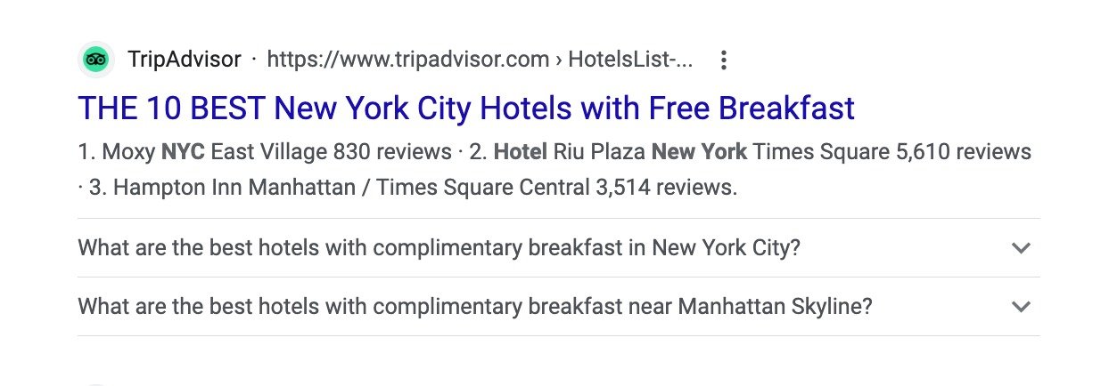 What FAQ SERP feature looks like