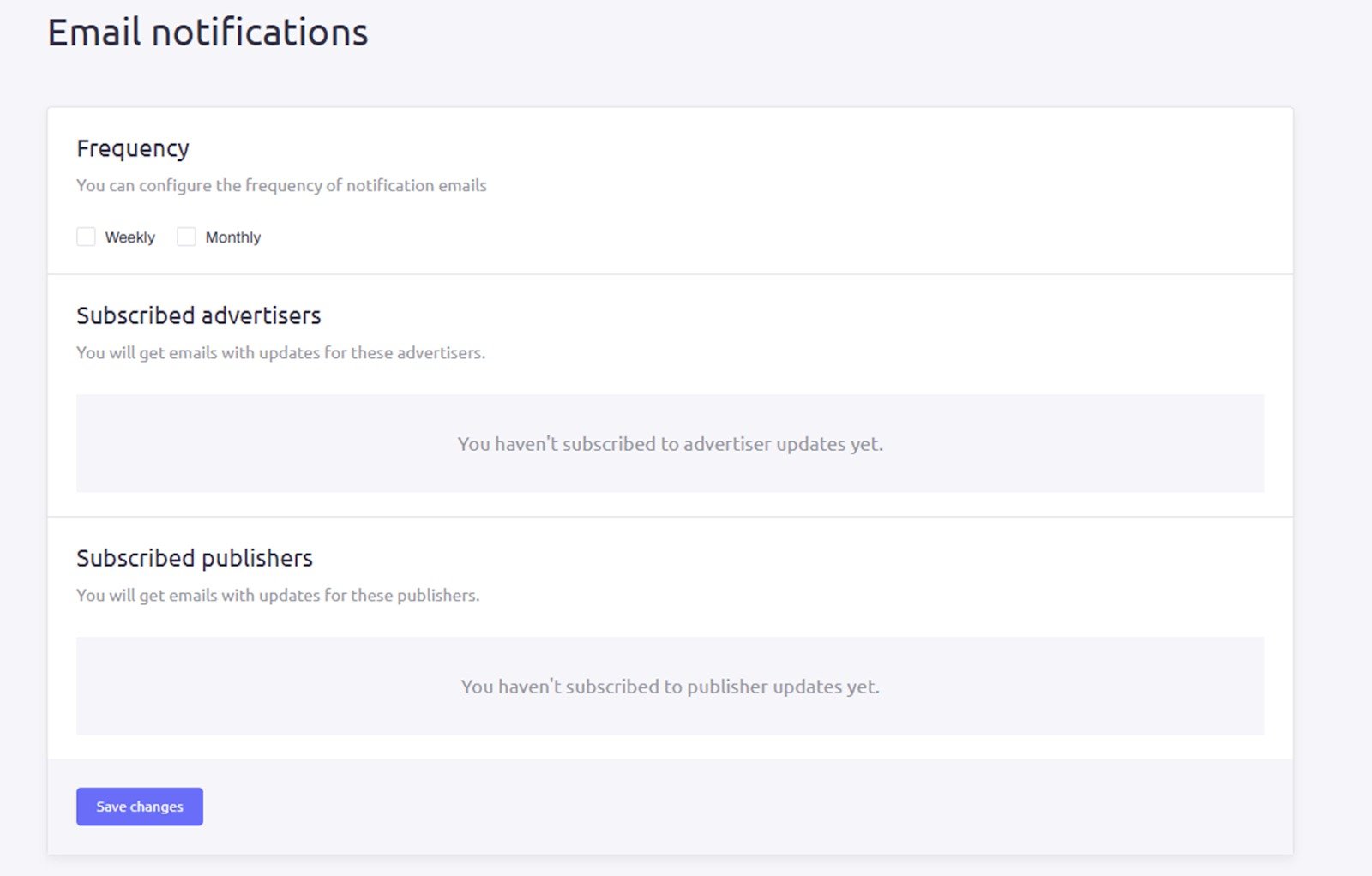 Managing your email notification settings in AdClarity &mdash; Advertising Intelligence