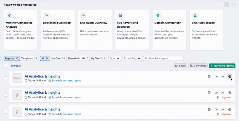 The process of creating a custom template.