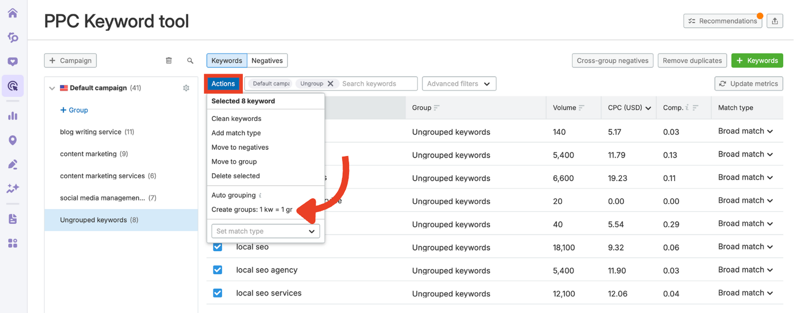Creating single-keyword ad groups for tighter targeting.
