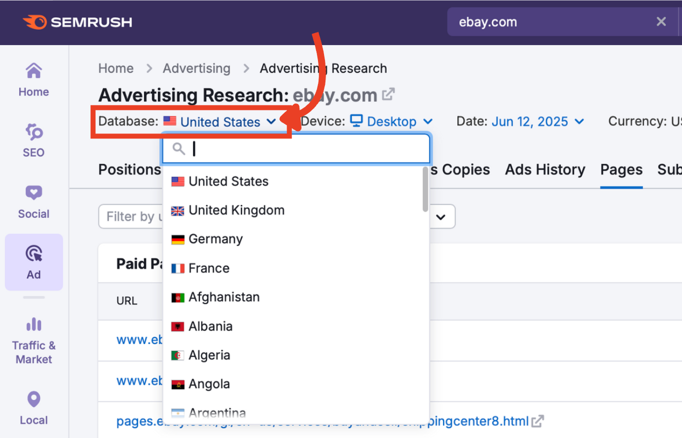 Country selector with United States chosen.
